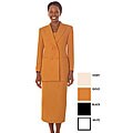 GMI Women's Plus Size Double-breasted Skirt Suit
