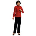 Audrey B Women's Red/ Black Pant Suit