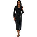 Divine Denim Women's Plus Size Black Skirt Suit