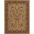 Machine-made Gold/ Green Modern Living Rug (5'3 x 7'5)