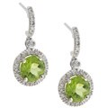 14k Gold Peridot and 1/3ct TDW Diamond Earrings (H-I, I2)