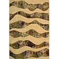 Machine-made Beige/ Olive Modern Living Rug (5'3 x 7'5)