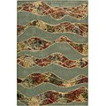 Machine-made Green/ Olive Modern Living Rug (5'3 x 7'5)