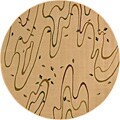 Machine-made Beige/ Olive Modern Living Rug (5'6 Round)