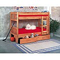 Ponderosa Pine Twin Bunk Bed with 2-drawer Unit