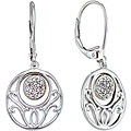 Sterling Silver 1/10ct TDW Diamond Round Earrings