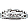Sterling Silver 1/4ct TDW Diamond 3-band Ring