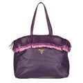 Prada Nappa Leather Fringed Purple Tote