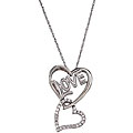 Sterling Silver 1/10ct TDW Diamond Heart 'Love' Necklace
