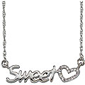 Sterling Silver Diamond 'Sweet Heart' Necklace