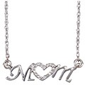 Sterling Silver Diamond 'Mom' Necklace