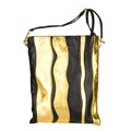 Prada Gold and Black Stripe Messenger Bag