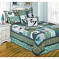 High Tide Cotton Patchwork Quilt Set and Pillow