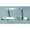 Oval Steel Pot Rack with Grid and 16 Hooks
