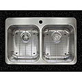Ticor Overmount Stainless Steel 16 Gauge Double Bowl Kitchen Sink