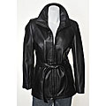 Izod Women's Plus Size Black Leather Jacket