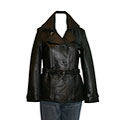Izod Women's Double-breasted Leather Jacket