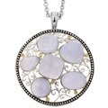 Meredith Leigh Sterling Silver and 14k Gold Chalcedony and Diamond Necklace