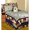 Bugs Kids' Cotton Patchwork Quilt Set with Toss Pillow