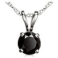 14k White Gold 1/2ct TDW Treated Black Diamond Necklace