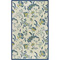 Hand-hooked Carnation Ivory Wool Rug (6' Round)