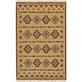 Hand-woven Tan Wool Rug (8' x 11')