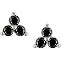 14k Gold 1/2ct TDW Black Diamond 3-stone Earrings