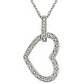10k White Gold Diamond Heart Necklace