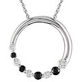 10k White Gold 1/4ct TDW Black and White Diamond Necklace