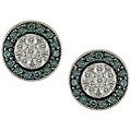 10k Gold 1/2ct TDW Blue and White Diamond Earrings (H-J, I1-I2)