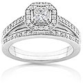14k Gold 5/8ct TDW Princess Diamond Bridal Ring Set (H-I, SI-I2)
