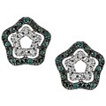 10k Gold 1/4ct TDW Blue and White Diamond Earrings (H-I, I1-I2)