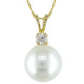 14k Gold Golden South Sea Pearl Necklace (9-10 mm)
