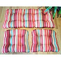 Retro Stripe Red Indoor/Outdoor 3-piece Patio Cushion Set
