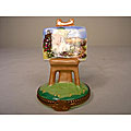 Limoges Hand-painted Easel/ 'Pasage' Keepsake Box