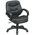 Office Star Mid-back Executive Black Eco-leather Chair