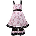 AnnLoren Girl's Paris Poodles Dress and Capri Set