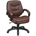Office Star Mid-back Executive Wine Eco-leather Chair
