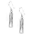 Sterling Silver Cubic Zirconia Rectangle Drop Earrings