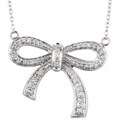 10k White Gold 1/4ct TDW Diamond Bow Necklace (G, I2)