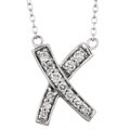 14k White Gold 1/4ct TDW Diamond 'X' Necklace (K, I2)