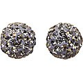 14k Gold Light Blue Crystal Ball Earrings