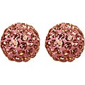 14k Gold Pale Purple Crystal Ball Earrings