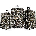 Giraffe Print 3-piece Luggage Set
