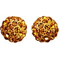 14k Gold Golden Amber Crystal Ball Earrings