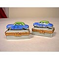 Limoges Hand-painted 2-piece Car Box Set