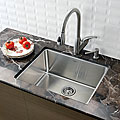 Kraus Stainless Steel Kitchen Sink with Faucet and Dispenser Combo