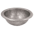 Hand-hammered 17-inch Satin Nickel Sink with Overflow