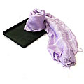 AsiaEXP Hand-dyed Woven Purple Thai Silk Scarf