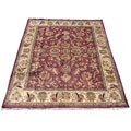 Indo Mahal Burgundy/ Beige Wool Rug (8' x 10')